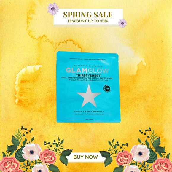 GlamGlow S.O.S. Thirstysheet Intensive Hydrating Cream Sheet Mask - 1 Sheet - Picture 1 of 4